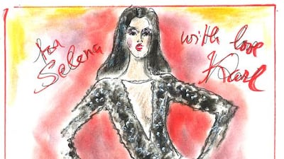 Karl Lagerfeld’s initial sketch. Courtesy Karl Lagerfeld