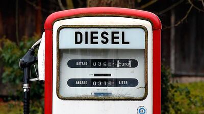 A diesel pump is seen at a privately operated fuel station in Gasse near Lake Tegernsee, Germany. Michael Dalder / Reuters