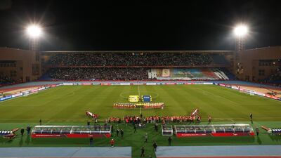 Football - Cruz Azul v Real Madrid - FIFA Club World Cup Morocco 2014 Semi Final - Le Grand Stade de Marrakech, Marrakech - 16/12/14 General view as the teams line up before the start of the match Mandatory Credit: Action Images / Matthew Childs Livepic EDITORIAL USE ONLY. - MT1ACI13189139