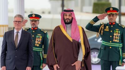Mr Starmer and Prince Mohammed in Riyadh