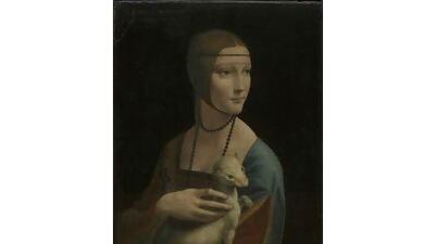 Portrait of Cecilia Gallerani (The Lady with an Ermine), about 1489-90. Oil on walnut. Courtesy Princes Czartoryski Foundation