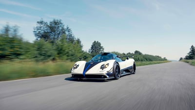 The rare 2017 Pagani Zonda 760 Riviera will be up for auction during Abu Dhabi Collectors' Week. Photo: Sotheby's