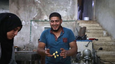 At a bakery run by displaced Syrians in the town of Dana, east of the Turkish-Syrian border in the northwestern Idlib province. Aaref Watad / AFP