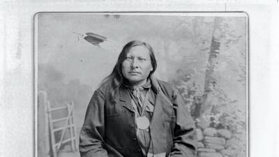 A portrait of Spotted Elk, leader of the Lakota Sioux at Wounded Knee, by C M Bell, from the Library of Congress Prints and Photographs Division, Washington. Getty