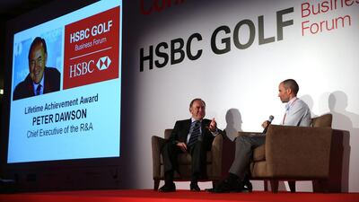 Peter Dawson was honoured for his services as the chief executive of the R&A, which administers the rules of golf, in Abu Dhabi. Warren Little / Getty Images