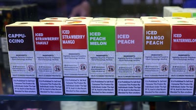 Among the haul of goods smuggled illegally into the UAE were 1.77 million packs of electronic smoking devices and accessories. Victor Besa / The National