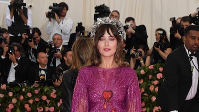 Actress Dakota Johnson arrives at the 2019 Met Gala in New York on May 6. AFP
