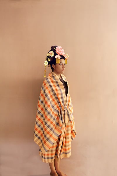 A Button Masala dress made using two khadi towels and a few buttons. Photo: Button Masala
