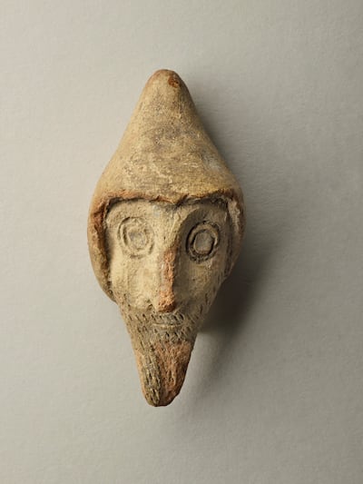 Head with pointed cap, from approximately the 5th century BCE, discovered in Gaza. Photo: Bettina Jacot-Descombes