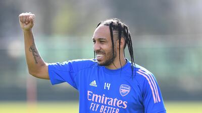 Pierre-Emerick Aubameyang at training. Getty