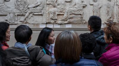 Sections of the Parthenon Marbles, also known as the Elgin Marbles, are displayed at the British Museum. Getty Images