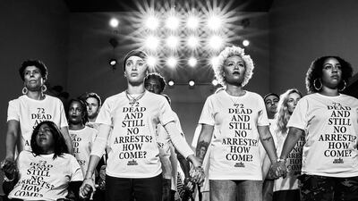 Singer Emeli Sandé and model Adwoa Aboah stood in solidarity with Grenfell survivors at the opening of London Fashion Week. Emeli Sande / Instagram
