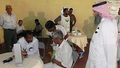 Omar Abdullah Al Marzouqi, right, on a field trip in Sri Lanka.