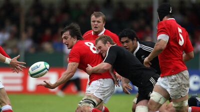 Warburton releases the ball during the IRB Junior World championship semi final game between New Zealand and Wales at Rodney Parade, Newport, on June 18, 2008. Getty Images