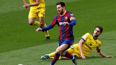 Barcelona's Lionel Messi on the attack. EPA