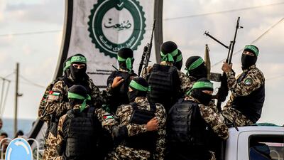 Members of the Al Qassam Brigades, the military wing of Hamas. Getty Images