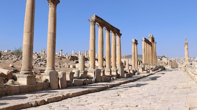 Jerash’s Cardo, the main column-lined street that runs through the sprawling Roman city and normally packed with tour groups of different nationalities, is empty mid-day on a Wednesday on October 21, 2020