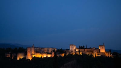 The Alhambra by night as seen from the Albayzin