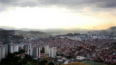 View of Caracas from the Petare neighbourhood in Caracas, Venezuela. The country’s future is uncertain. Getty