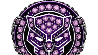 The Black Panther ring part of the Swarovski x Marvel collaboration, Dh720. All photos: Swarovski