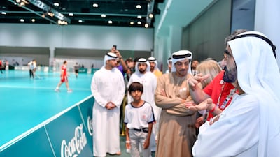 Sheikh Mohammed bin Rashid and Sheikh Mansour at the Special Olympics World Games Abu Dhabi 2019.