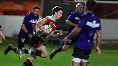 Chris Marshall, left, has spent two years out with a dislocated shoulder. Following successful surgery, he is ready to return to action with Abu Dhabi Harlequins this season. Delores Johnson / The National )