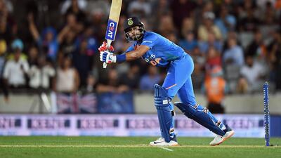 Shreyas Iyer hit 58 from 29 balls at Eden Park. Getty Images