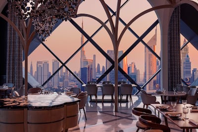 Qabu sits at the end of The Link with Burj Khalifa views. Photo: Qabu