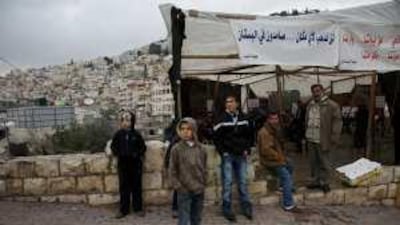 At the solidarity tent, local residents are active in trying to get international visitors and media organisations to come and hear their case.