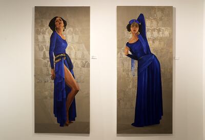 Artwork by Sara Tantawy on display at Fann A Porter in Dubai. Pawan Singh / The National