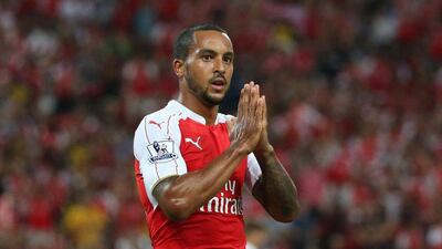Theo Walcott shown after his goal on Saturday against Everton in the Asia Trophy final in Singapore. Jeremy Lee / Action Images / Reuters / July 18, 2015