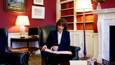 The Chancellor prepares at 11 Downing Street, before delivering her budget in the House of Commons. Photo: UK Treasury