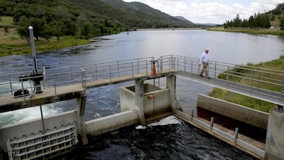 Above, the Moccasin reservoir at the Moccasin Powerhouse in Moccasin, California, where water is tapped for electricity before being carried by tunnels to San Francisco Bay Area taps. Jae C Hong / AP Photo