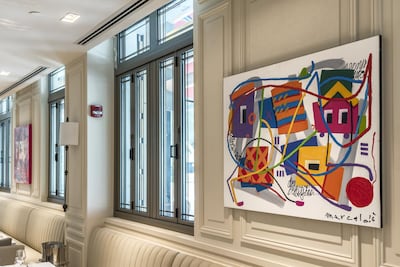 Wall art at La Petite Maison Abu Dhabi