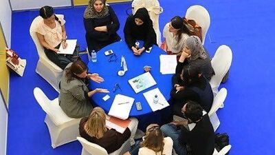 The career speed networking event last week at Paris-Sorbonne University Abu Dhabi showcased 40 professions. Ravindranath K / The National