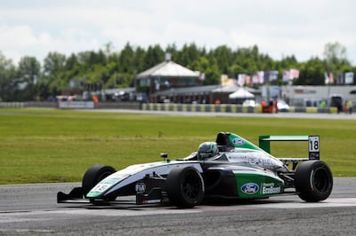 Reema Juffali racing in the British Formula 4 Championship team at the Brands Hatch circuit in England. Getty
