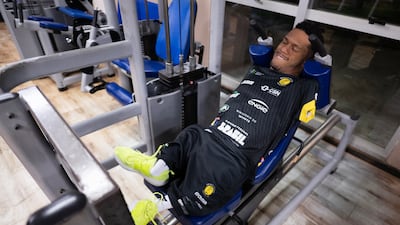 Gabriel trains in the gym