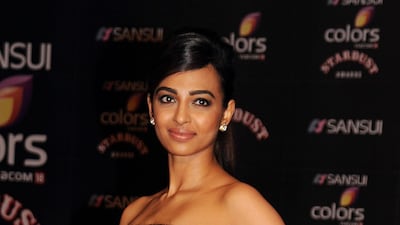 Radhika Apte poses in Vizyon at the Stardust Awards 2015 ceremony in Mumbai on December 21, 2015. AFP