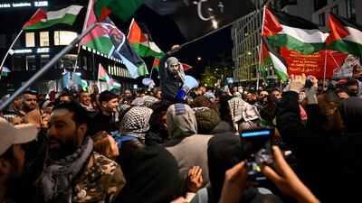Hyllie Square in Malmo became a focus for demonstrators against Israel's participation in the Eurovision Song Contest. EPA