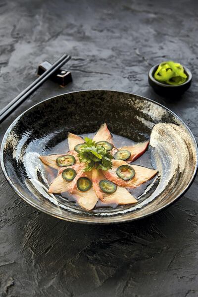Yellowtail sashimi with jalapeno at the Kayto pop-up