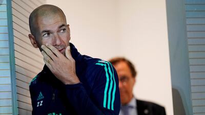Real Madrid coach Zinedine Zidane before the press conference. Reuters