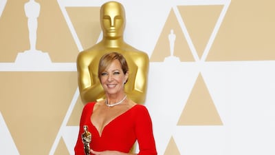 A HIT: In a tailored, form-fitting Reem Acra gown Allison Janney looked incredible. The choice of bright red was perfect against her blonde skin tone, while the dramatic slashed, floor length sleeves, not only kept her silhouette long, but kept the focus on her all important diamond jewellery. EPA