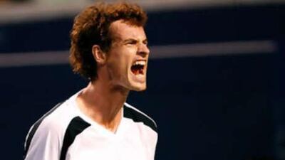 Andy Murray celebrates his straight sets win over Novak Djokovic.