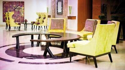 The lobby at the Movenpick Hotel Deira. Courtesy Movenpick Hotel Deira