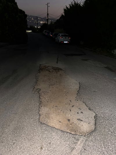 A photo of a pothole that needs fixing posted on Baladi Map. Photo: Baladi Map