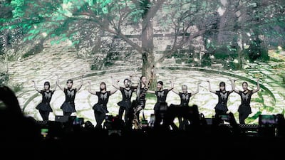 Singer YooA performs on stage