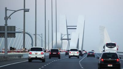 Sheikh Zayed Bridge will be closed to trucks and buses on Monday, October 2 from 6am to 12pm to ease traffic flow on the opening day of the ADIPEC oil conference. Victor Besa / The National