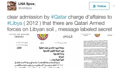 Screengrab taken from the LNA spokesperson's Twitter account