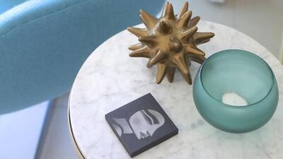 Harf Noon Design Studio's founder Nisrine El Lababidi settled on a muted palette of blues, greens and pastels, interspersed with pops of terracotta. Courtesy Harf Noon Studio