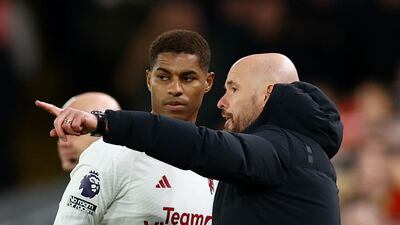 UNITED SUBS. Rashford (on for Garnacho, 70'). Yellow card in 91st minute. Not really involved. Reuters